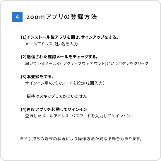 zoomアプリ登録方法